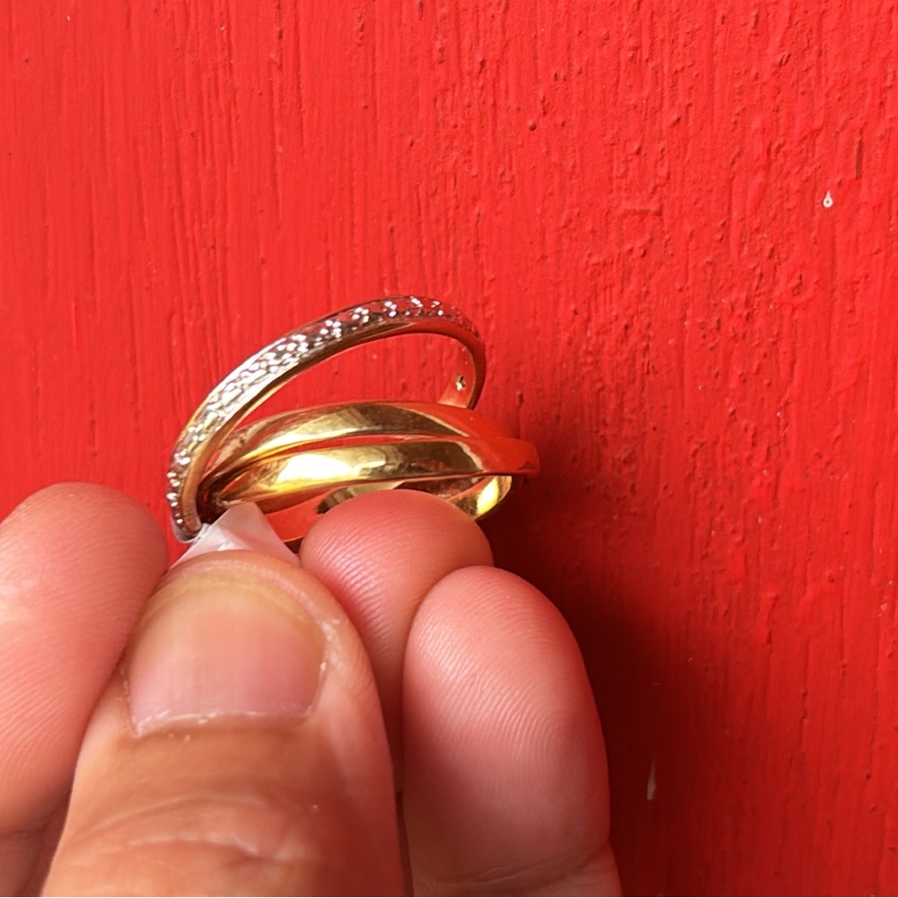 Sterling Silver Interlocking Ring, Size 7.75 - image 4